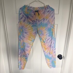 Lucky Brand Kids Pastel Tie-Dye Jogger Pants in Blue, Purple & Yellow
